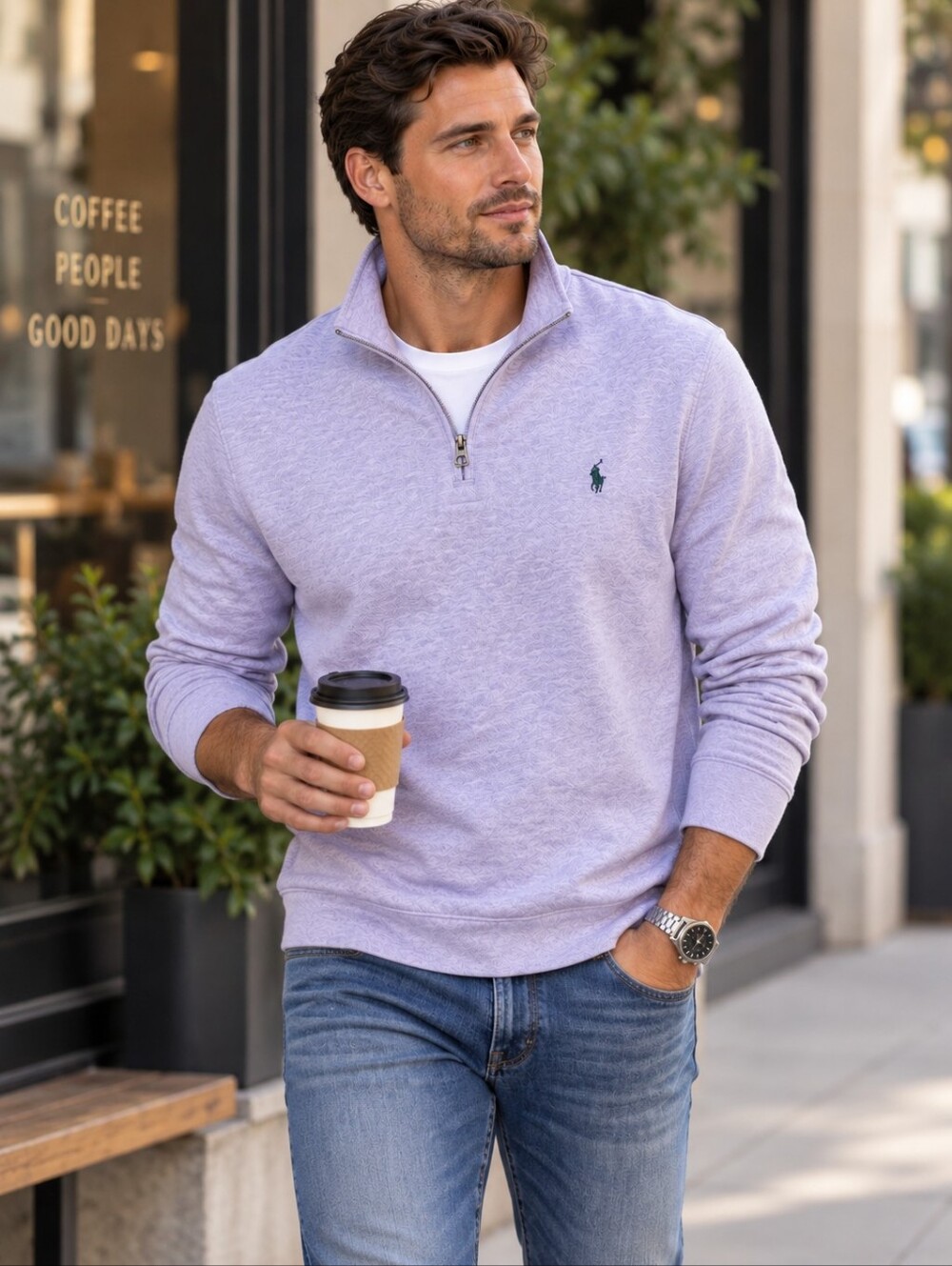 Polo Ralph Lauren Quarter Zip Pullover XL NWT Lavender